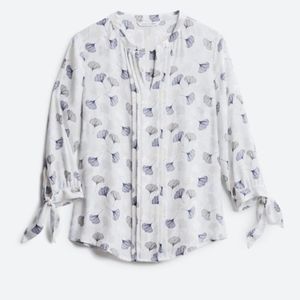 41 Hawthorn white tie sleeve printed v-neck blouse